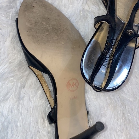 MICHAEL Michael Kors Black Patent Leather Slingback Shoes Size 9.5 Sandals - Picture 6 of 6